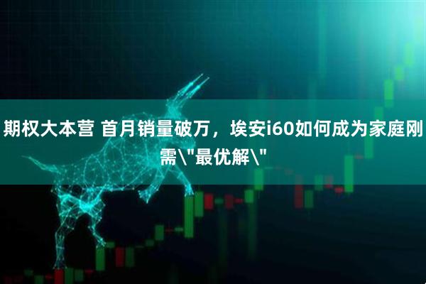 期权大本营 首月销量破万，埃安i60如何成为家庭刚需